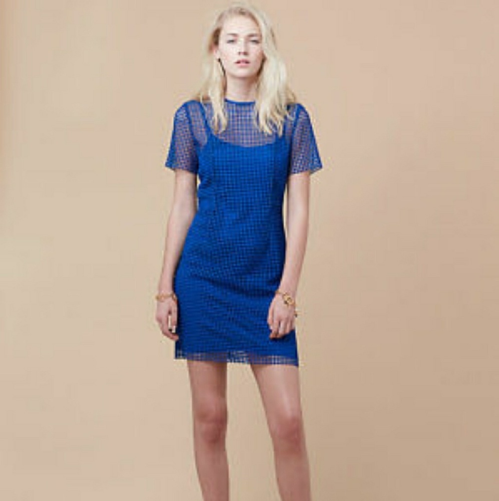 Diane Von Furstenberg Blue Chain Crochet Dress 8